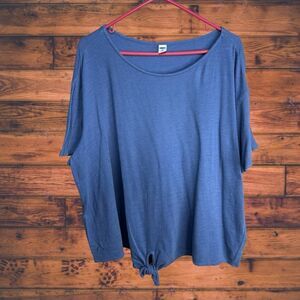 Old Navy Blue Tie Bottom Front Cotton T-Shirt XXL
